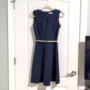 Calvin Klein Navy Dress with Belt